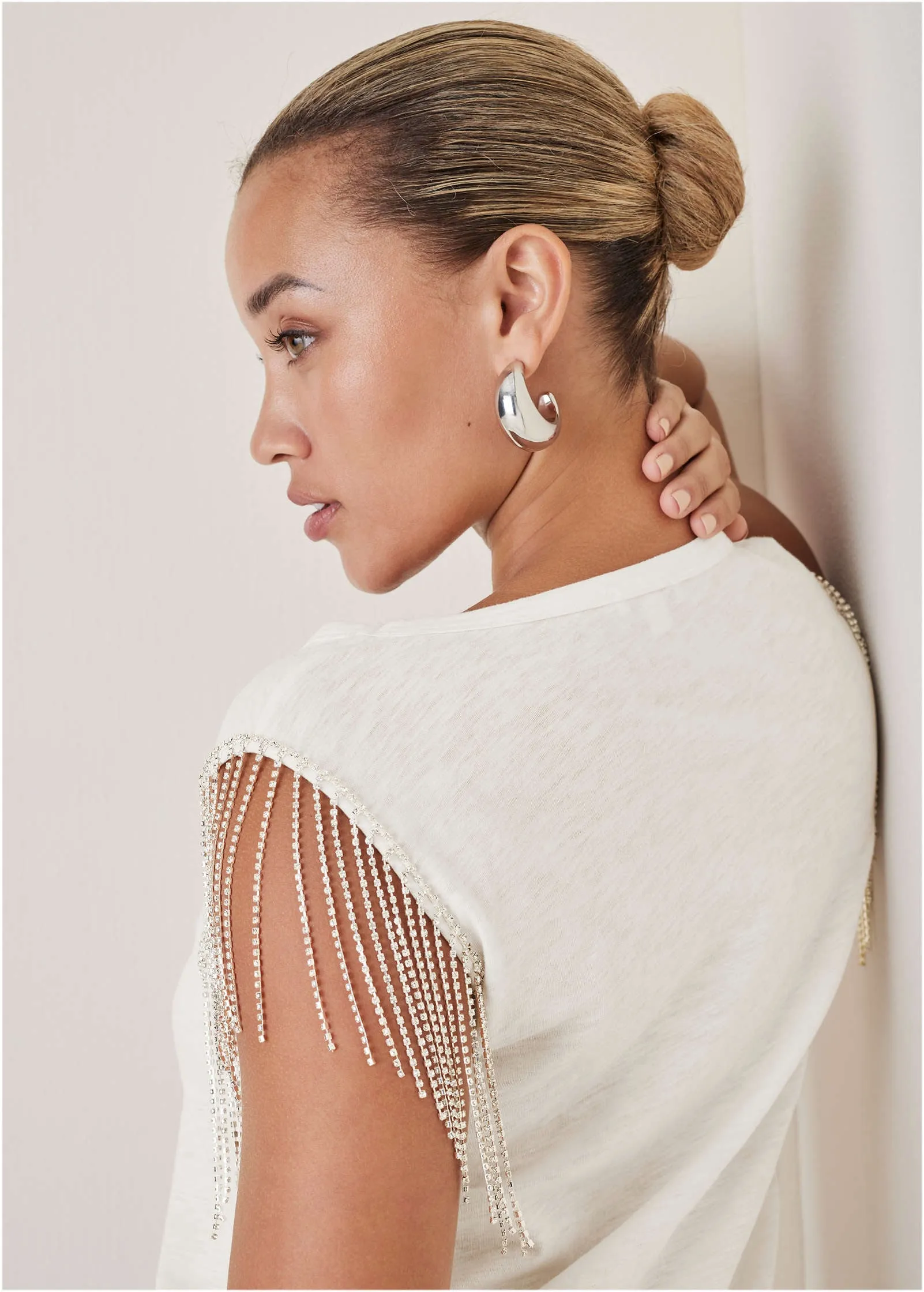 Diamond Fringe Tank Top - Off White sold by VENUS product image thumbnail 5