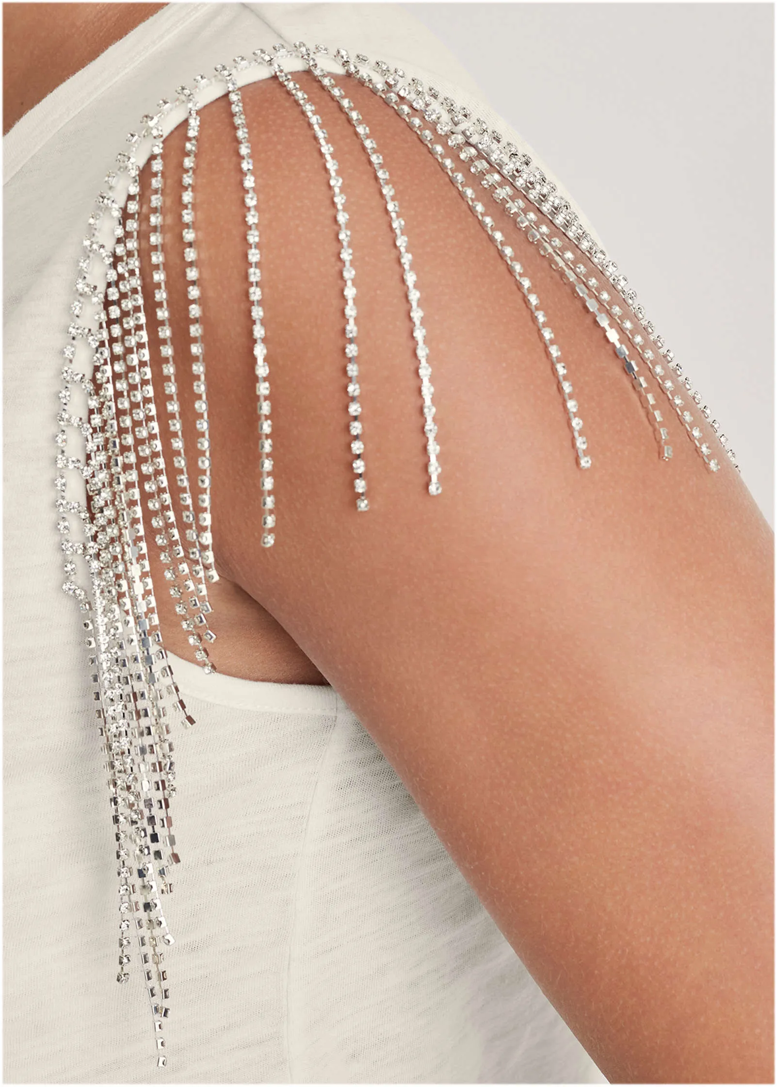 Diamond Fringe Tank Top - Off White sold by VENUS product image thumbnail 4