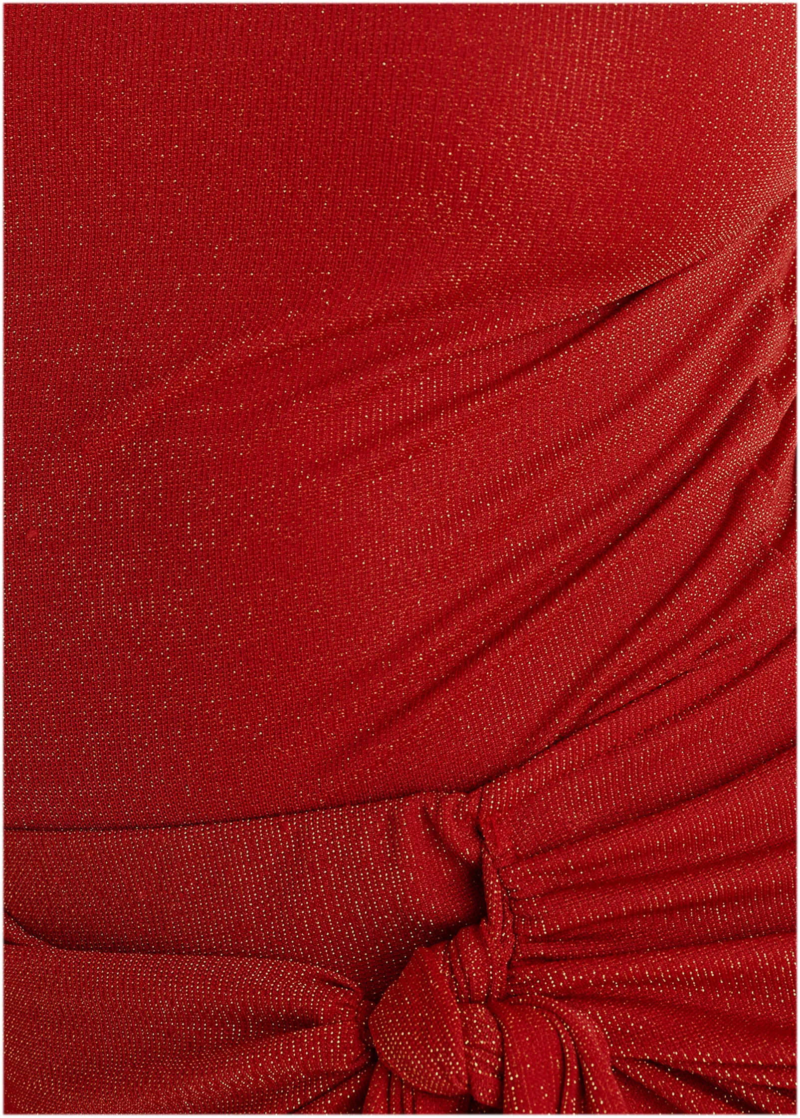 Glitter Knit One Shoulder Top - Racing Red Glitter Knit sold by VENUS product image thumbnail 3