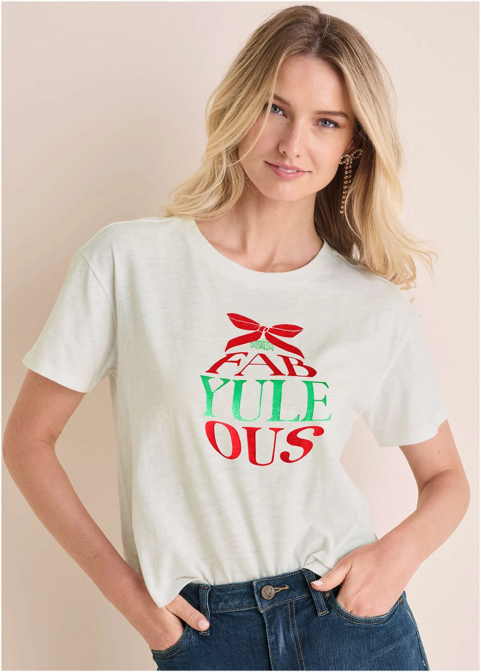 Fab-Yule-Ous Graphic Tee - Off White sold by VENUS