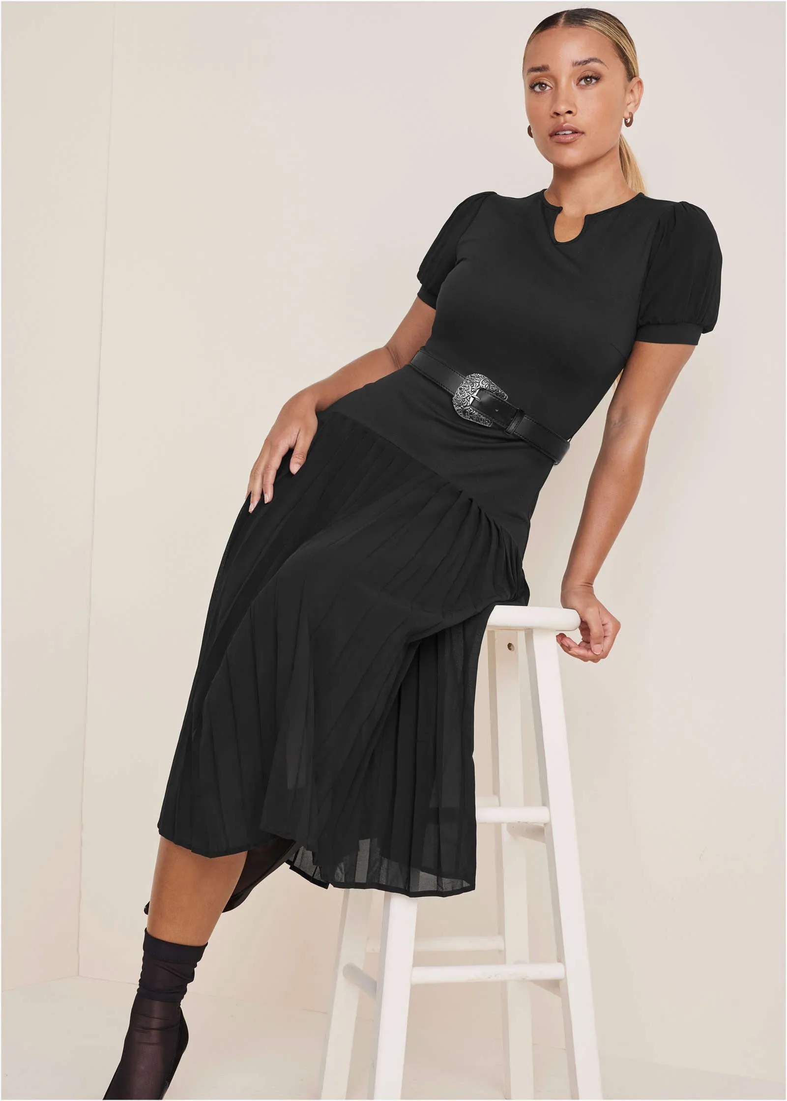 Belted Maxi Dress - Black sold by VENUS product image thumbnail 3