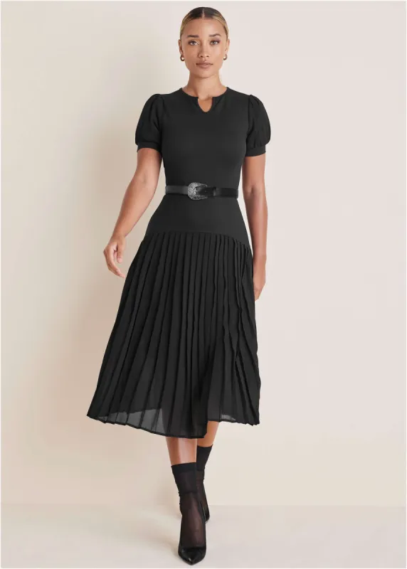 Belted Maxi Dress - Black sold by VENUS