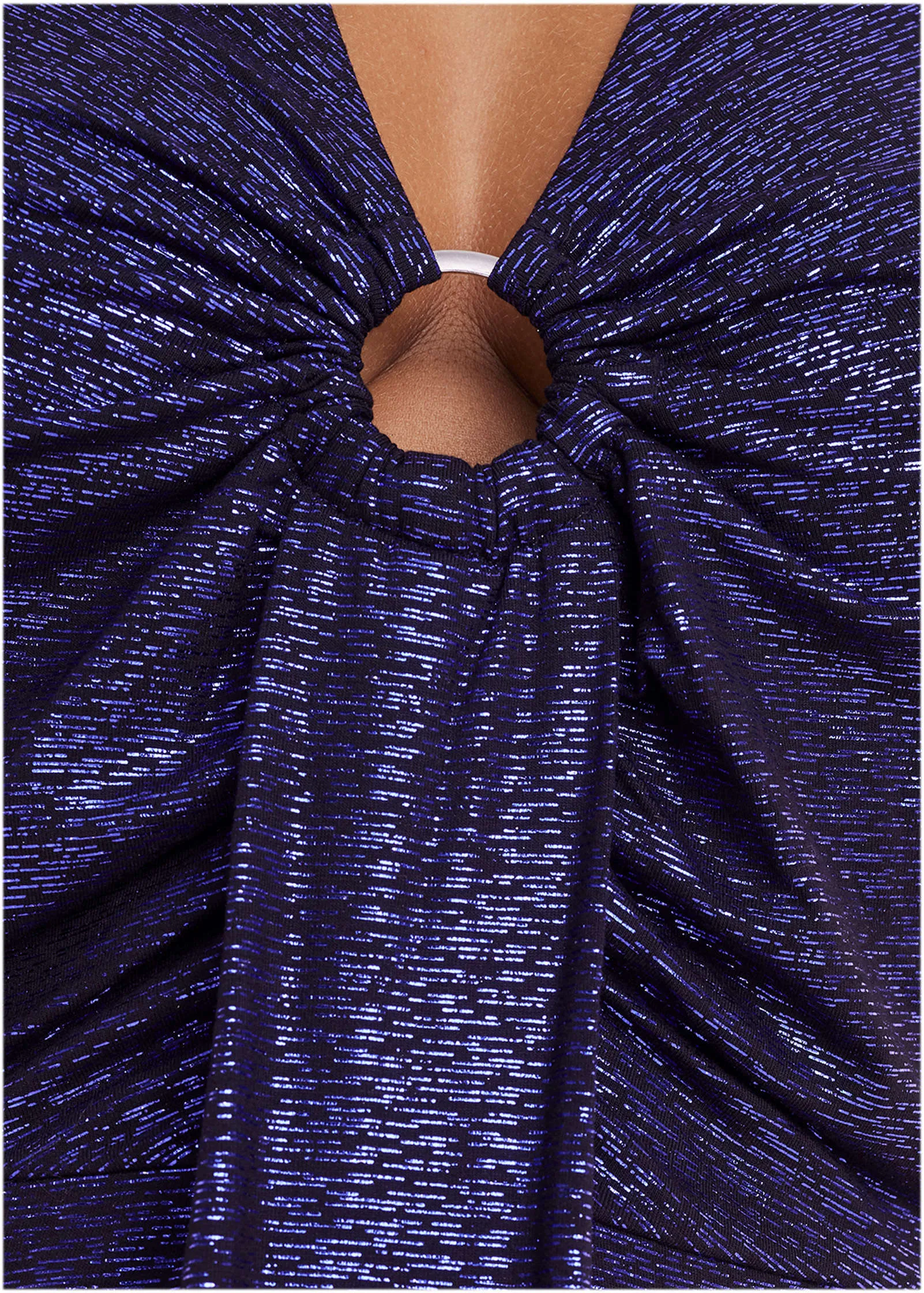 Metallic Halter Midi Dress - Deep Blue sold by VENUS product image thumbnail 3