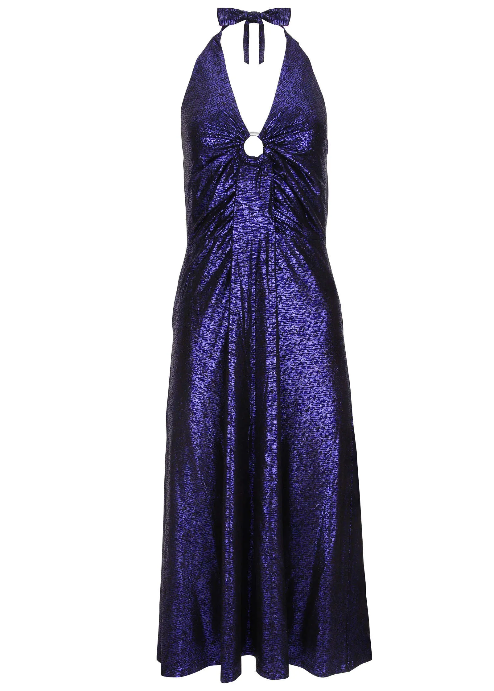 Metallic Halter Midi Dress - Deep Blue sold by VENUS product image thumbnail 4