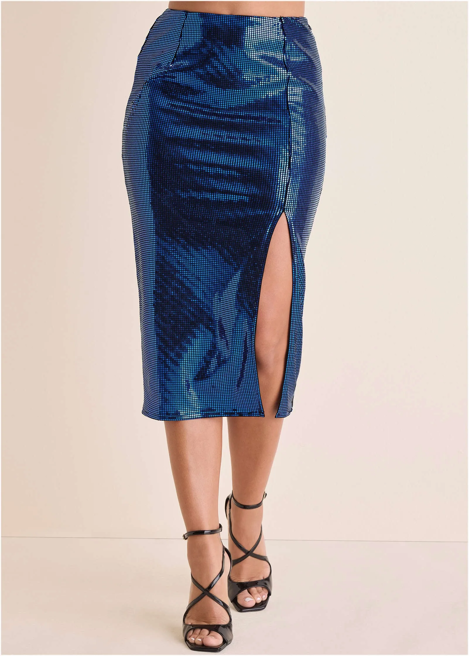 Sequin Midi Skirt - Blue & Black sold by VENUS product image thumbnail 2