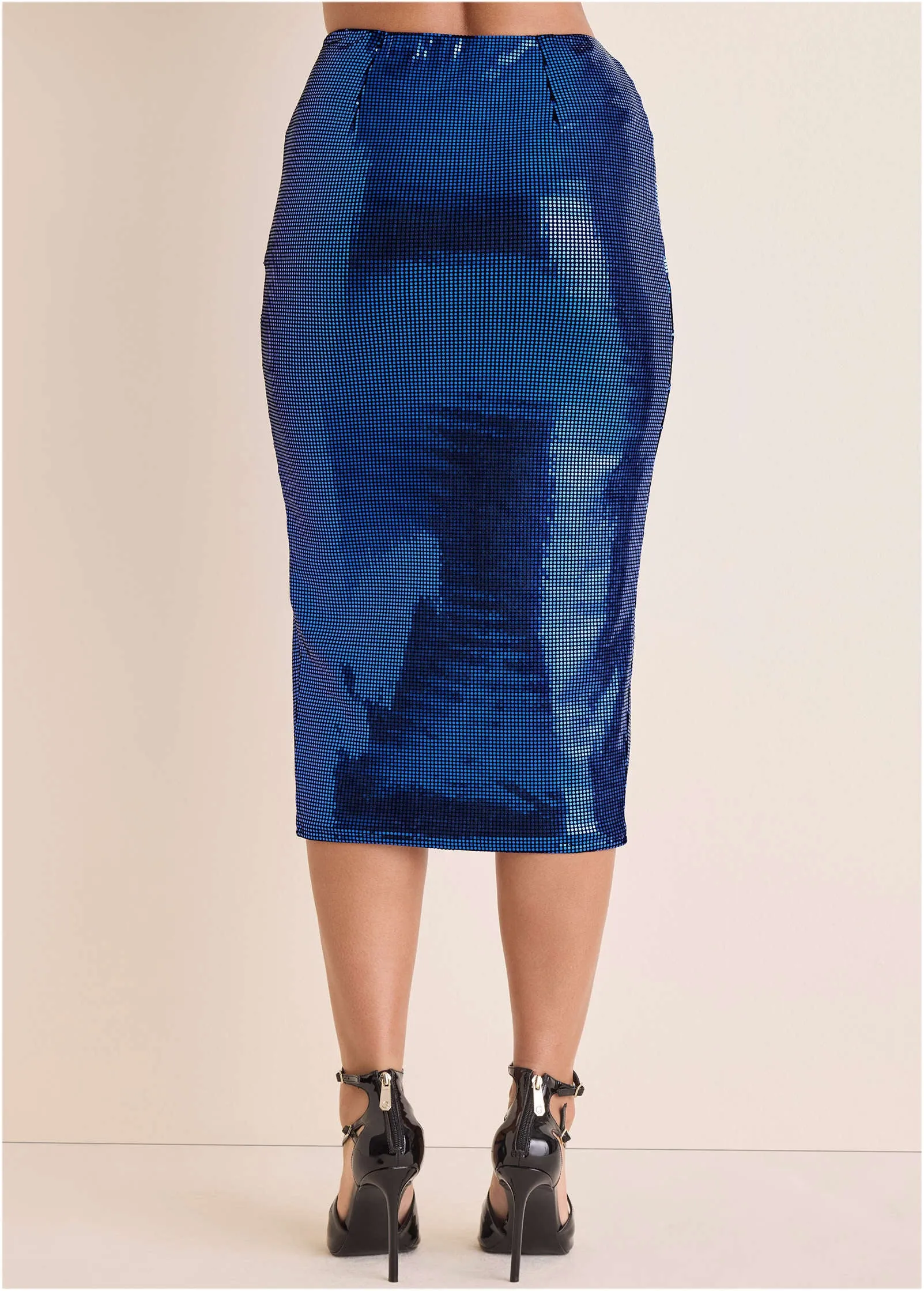 Sequin Midi Skirt - Blue & Black sold by VENUS product image thumbnail 3