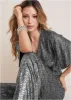 Metallic Flutter Sleeve Jumpsuit - Silver sold by VENUS
