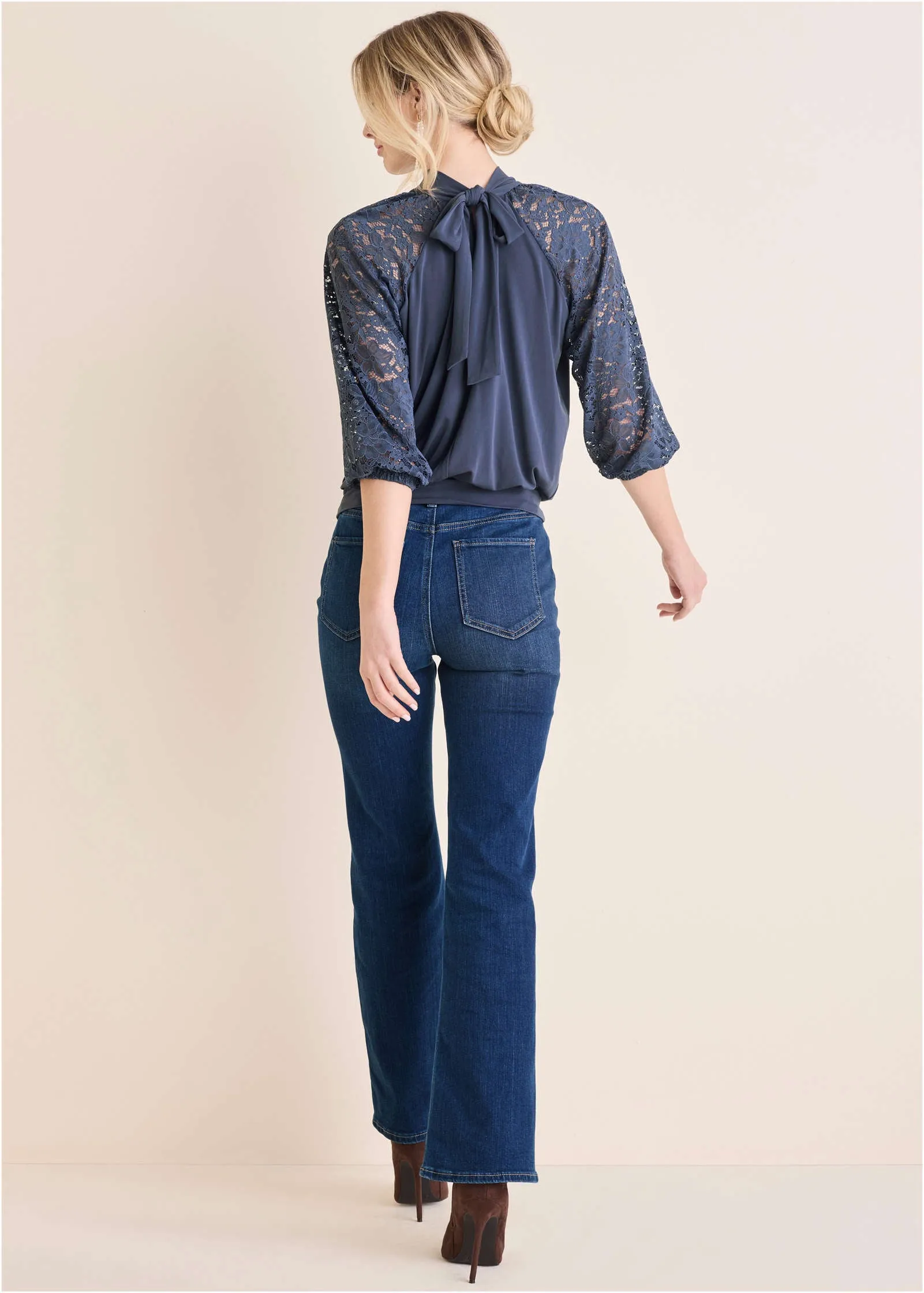 Lace Sleeve Blouse - Vintage Indigo sold by VENUS product image thumbnail 2
