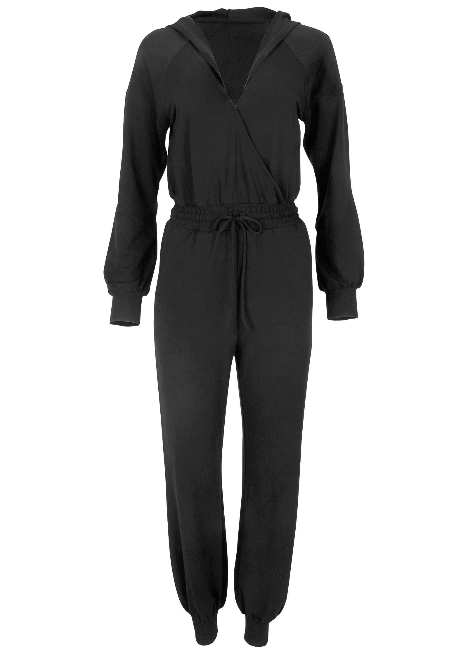 Casual Hooded Jumpsuit - Black sold by VENUS product image thumbnail 4