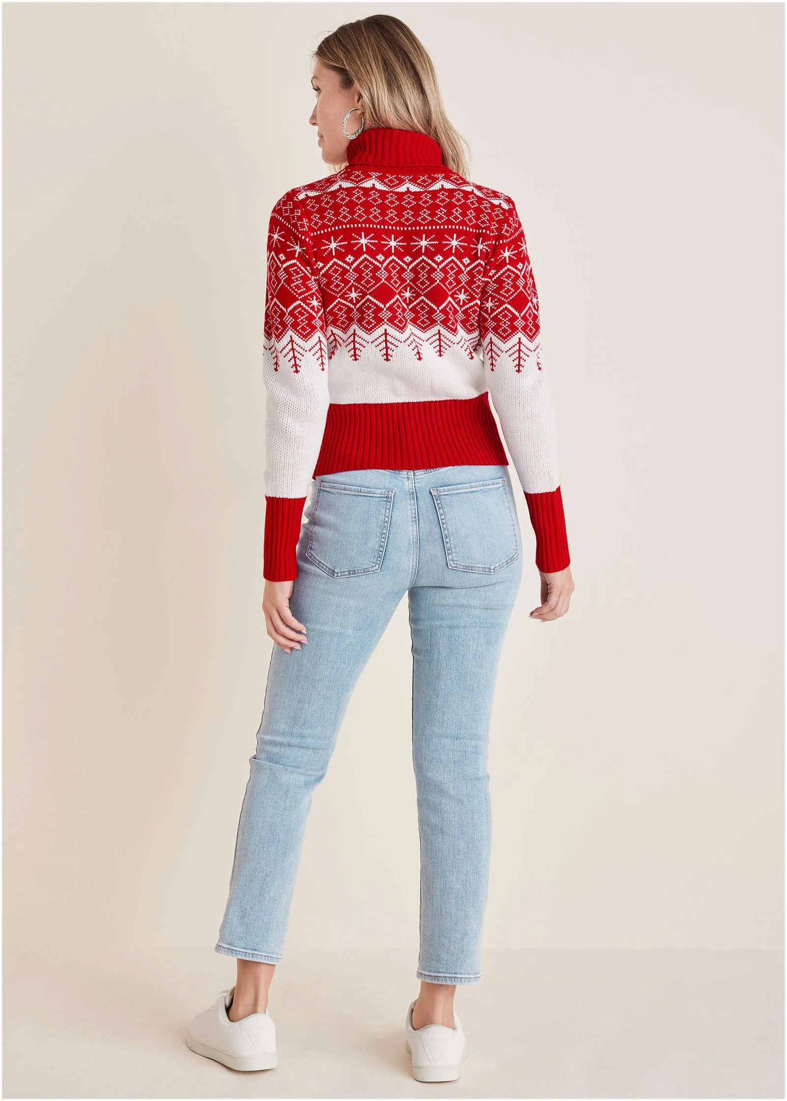 Embellished Holiday Sweater - Red Snowflake Multi sold by VENUS product image thumbnail 2