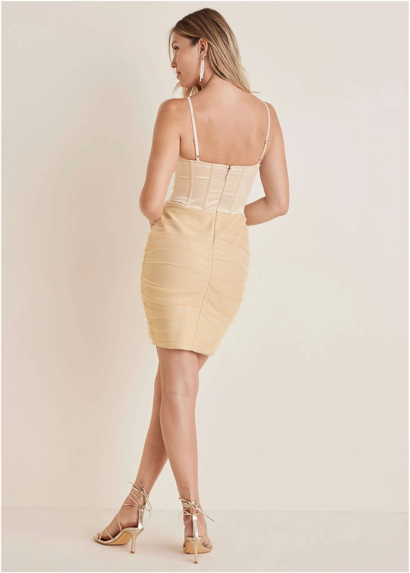 Overlay Bandage Mini Dress - Biscotti sold by VENUS product image thumbnail 2
