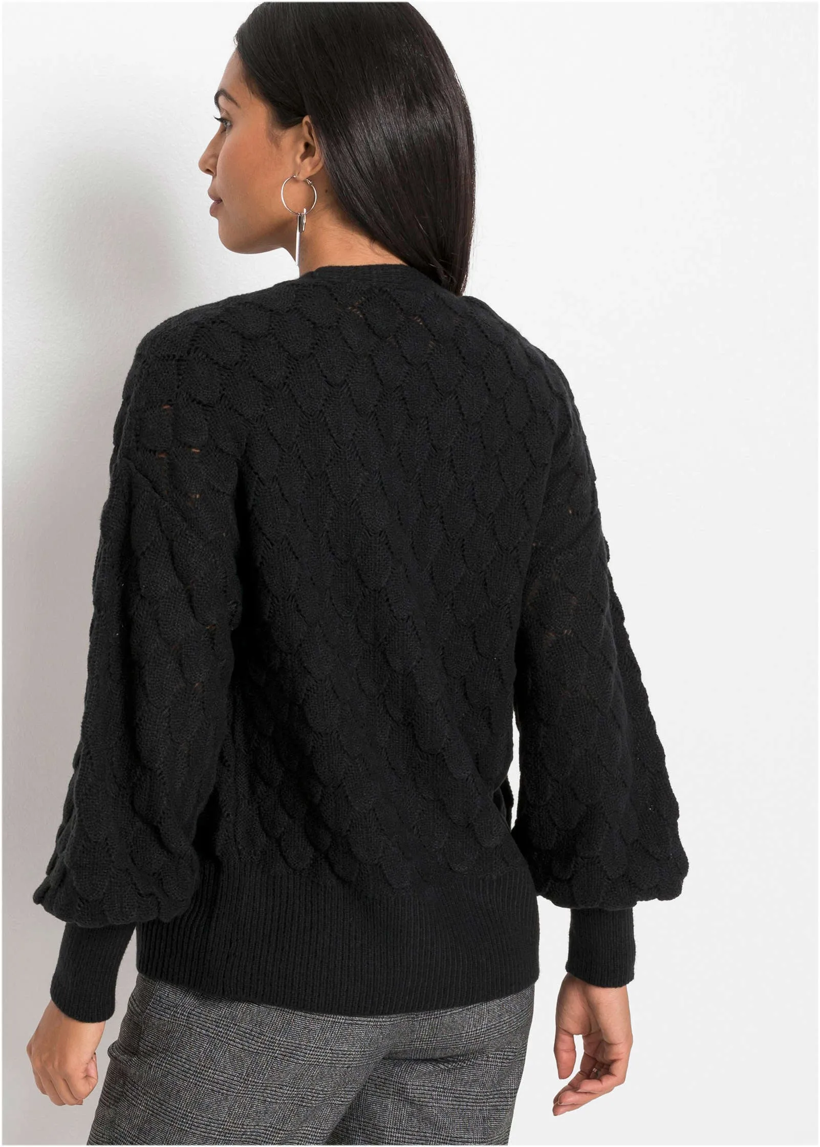 Balloon Sleeve Cardigan - Black sold by VENUS product image thumbnail 2