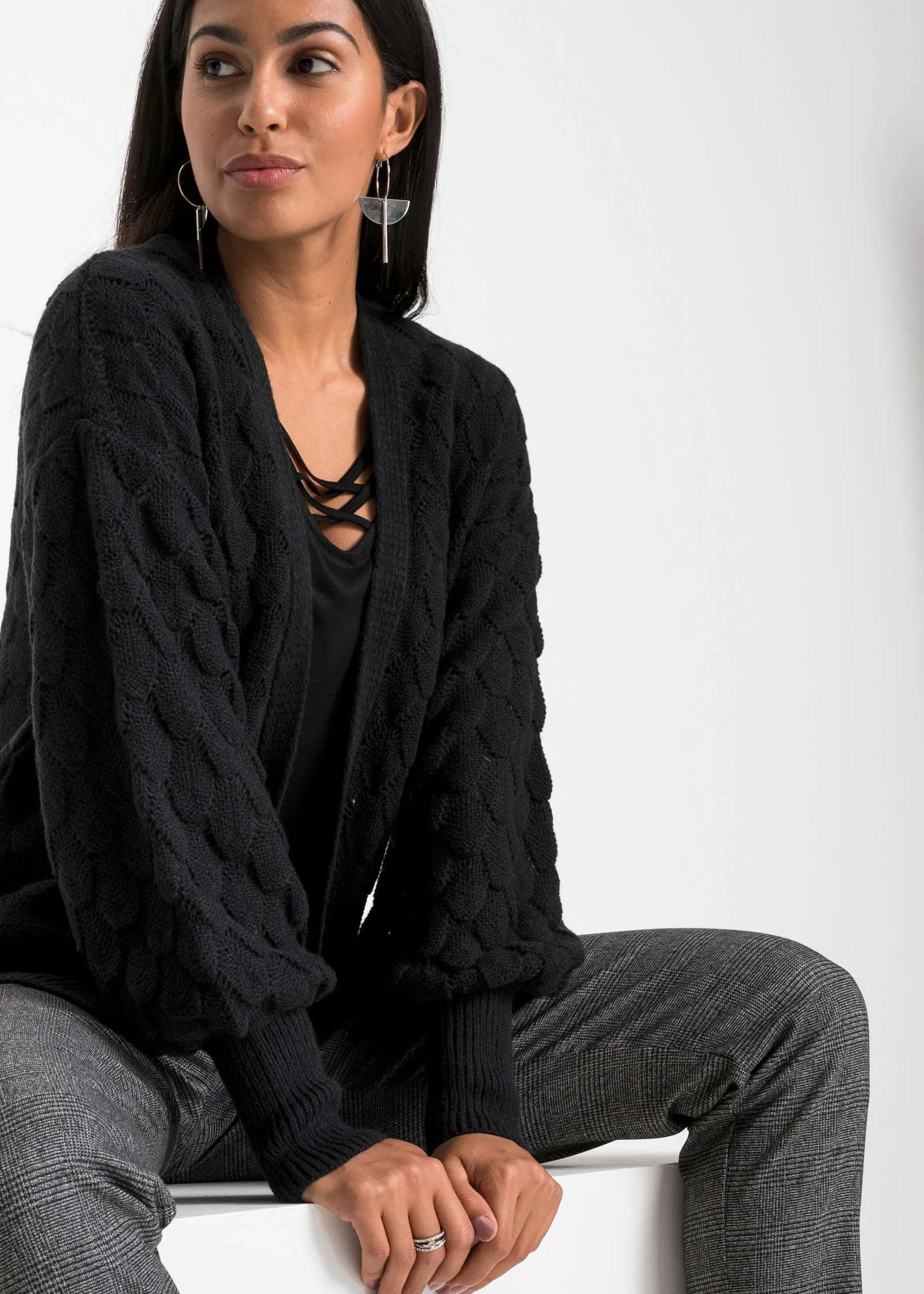 Balloon Sleeve Cardigan - Black sold by VENUS product image thumbnail 3