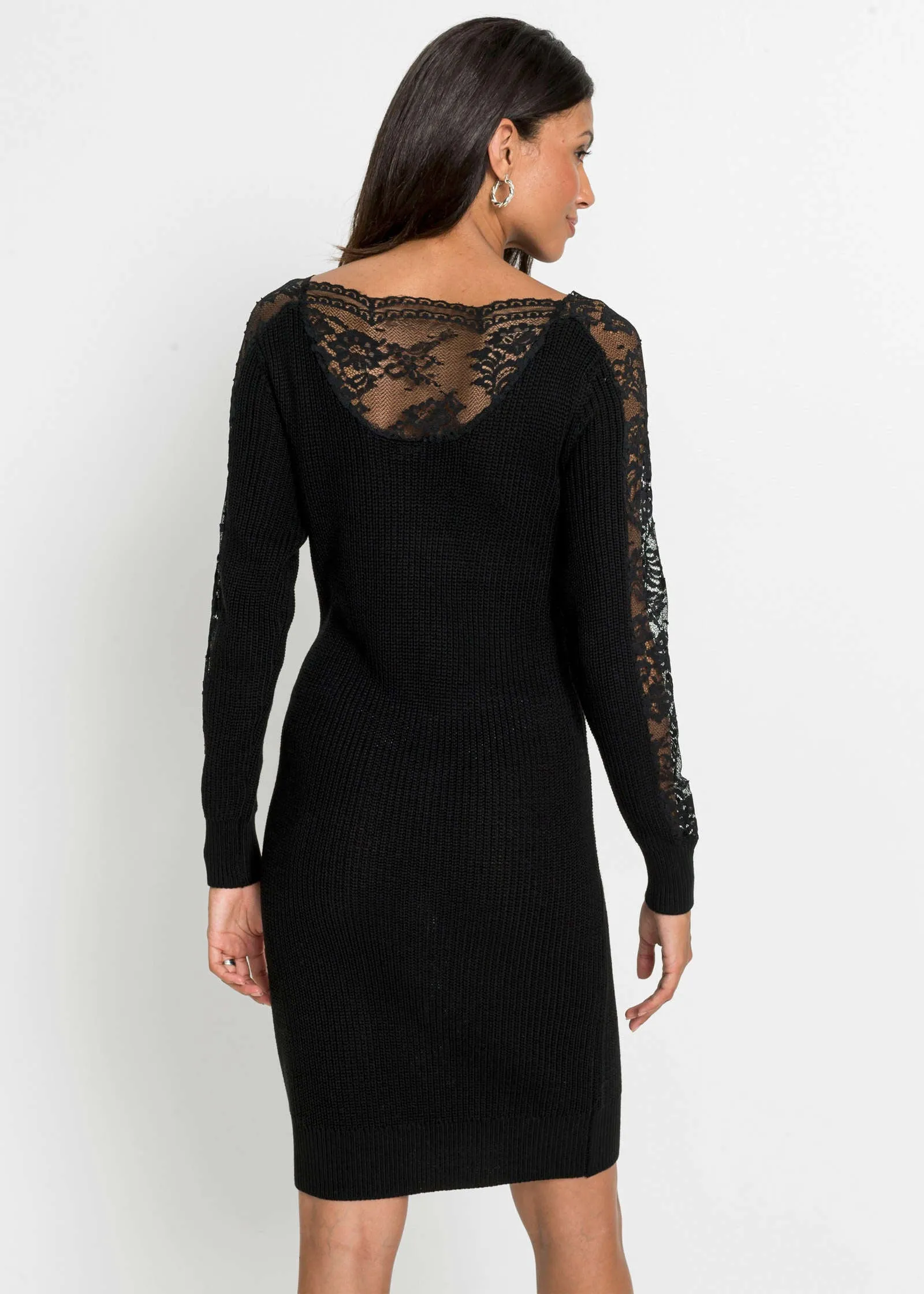 Lace Detail Sweater Dress - Black sold by VENUS product image thumbnail 2