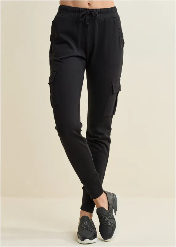 Cargo Lounge Joggers - Black sold by VENUS