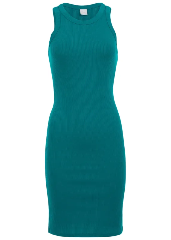 Flexrib Mini Dress - Teal sold by VENUS
