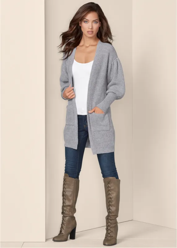 Oversized Cardigan - Light Grey sold by VENUS