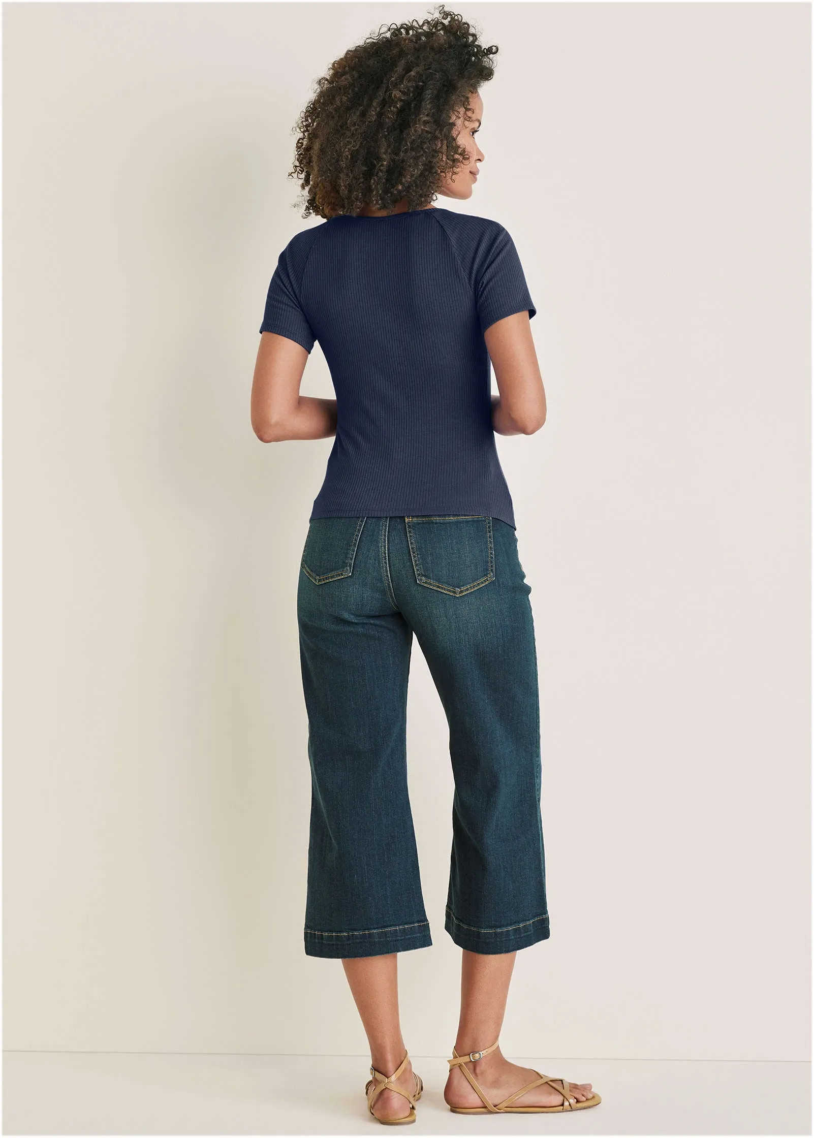 Henley Short Sleeve Top - Navy sold by VENUS product image thumbnail 2