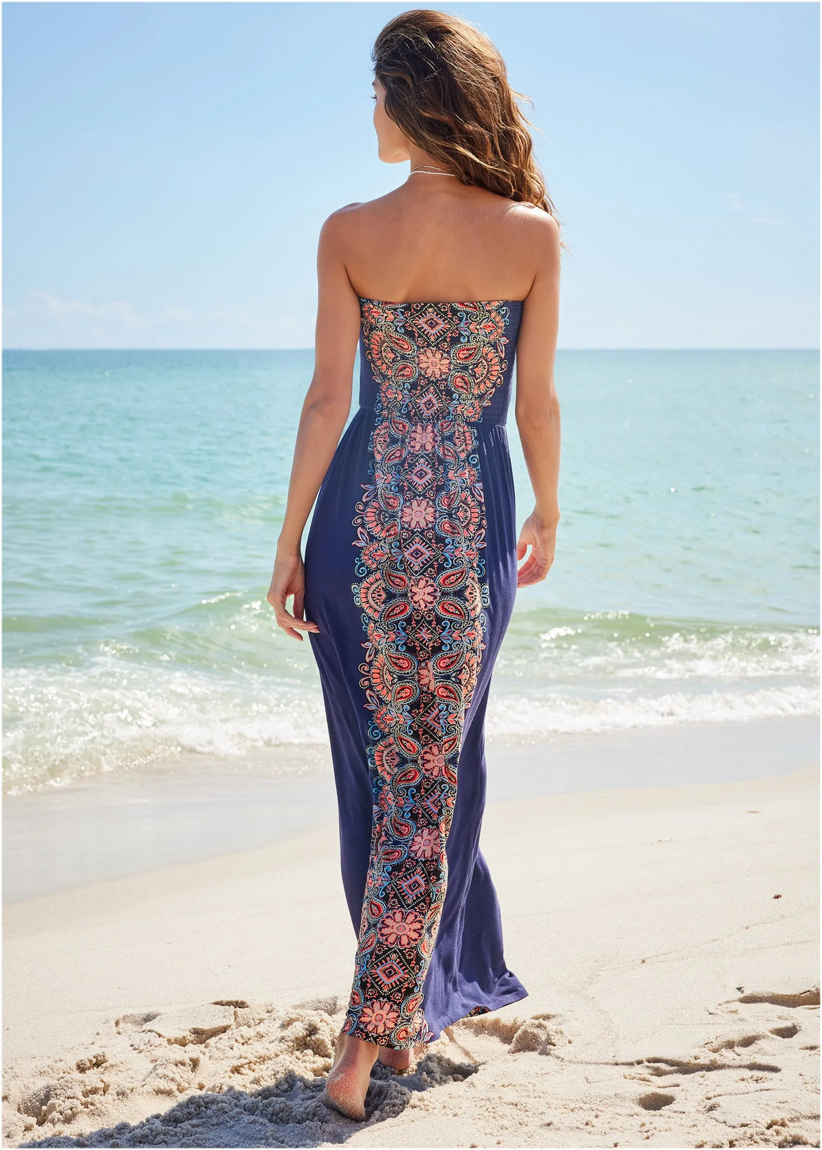 Convertible Maxi Dress - Lavender Paisley Swirl sold by VENUS product image thumbnail 2