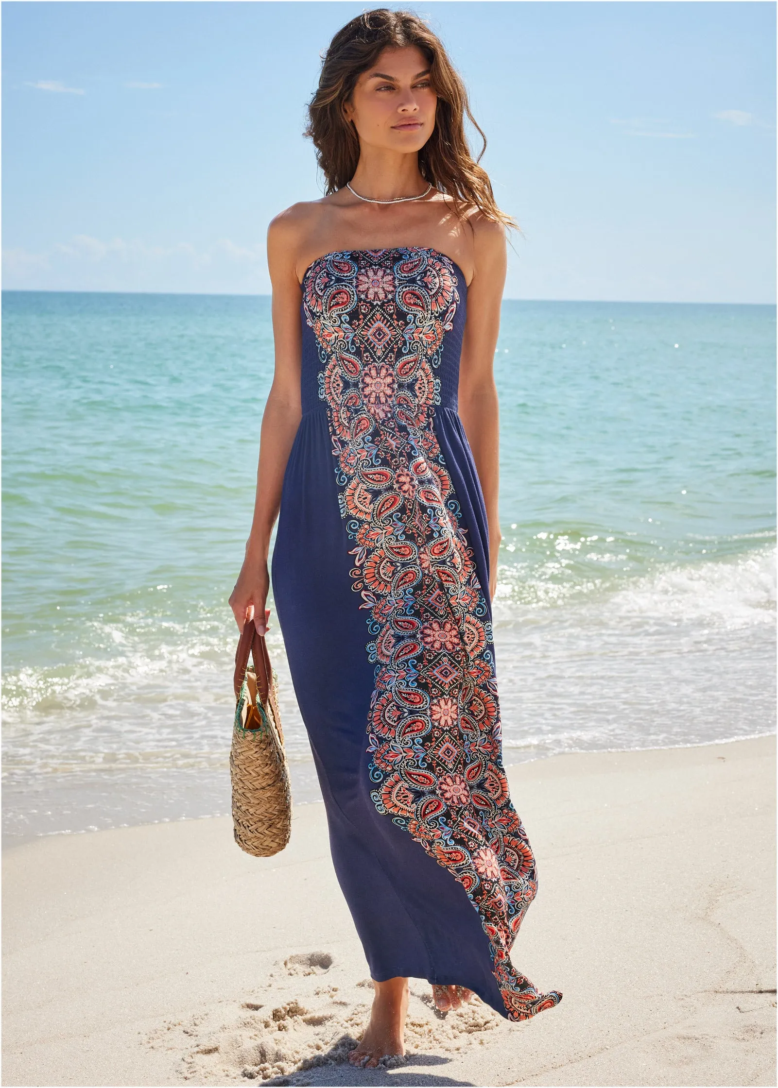 Convertible Maxi Dress - Lavender Paisley Swirl sold by VENUS