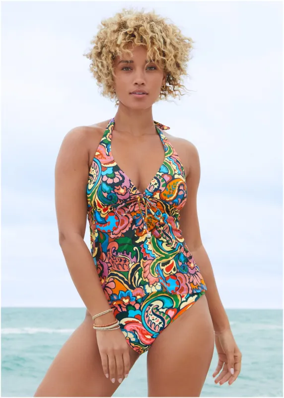 Sicily Halter Tankini Top - Fiesta Paisley sold by VENUS