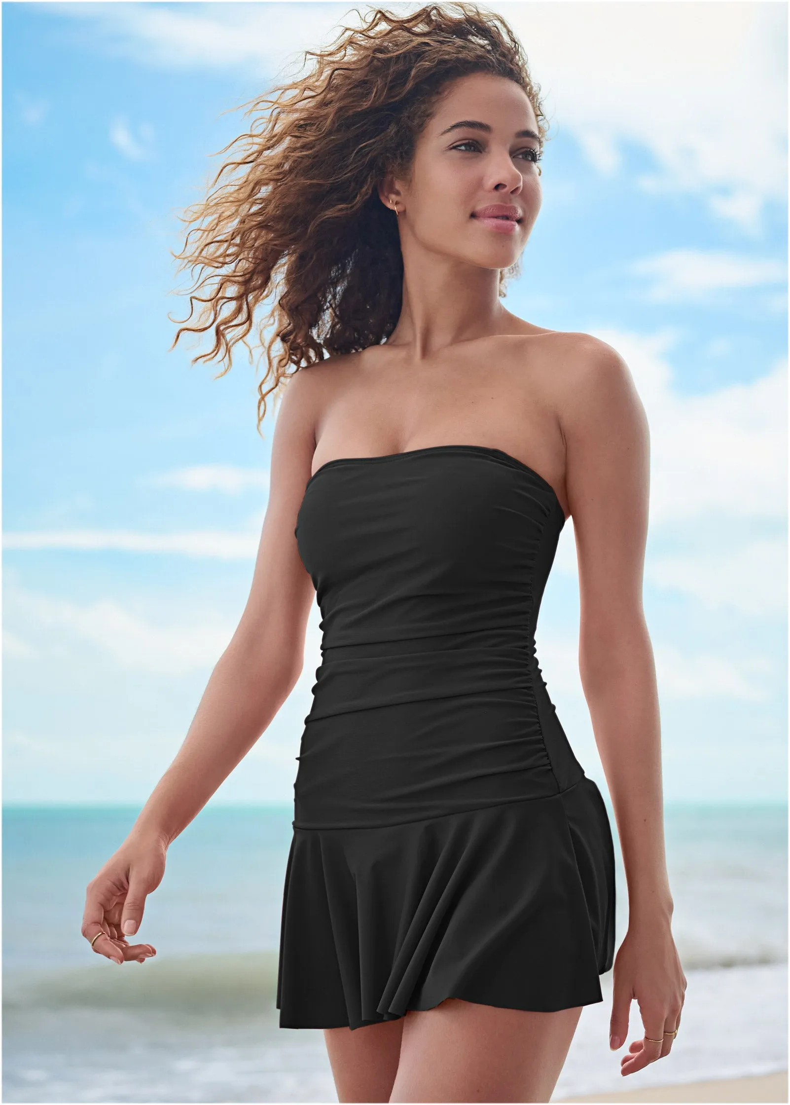 Venice Skirted Swim Dress - Black Beauty sold by VENUS product image thumbnail 3