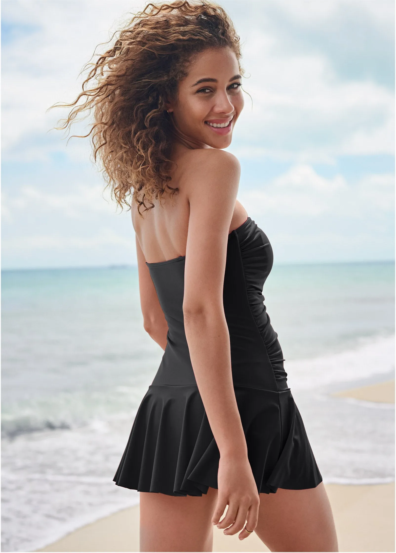 Venice Skirted Swim Dress - Black Beauty sold by VENUS product image thumbnail 2