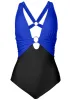 Barbados One-Piece - Cobalt & Black sold by VENUS