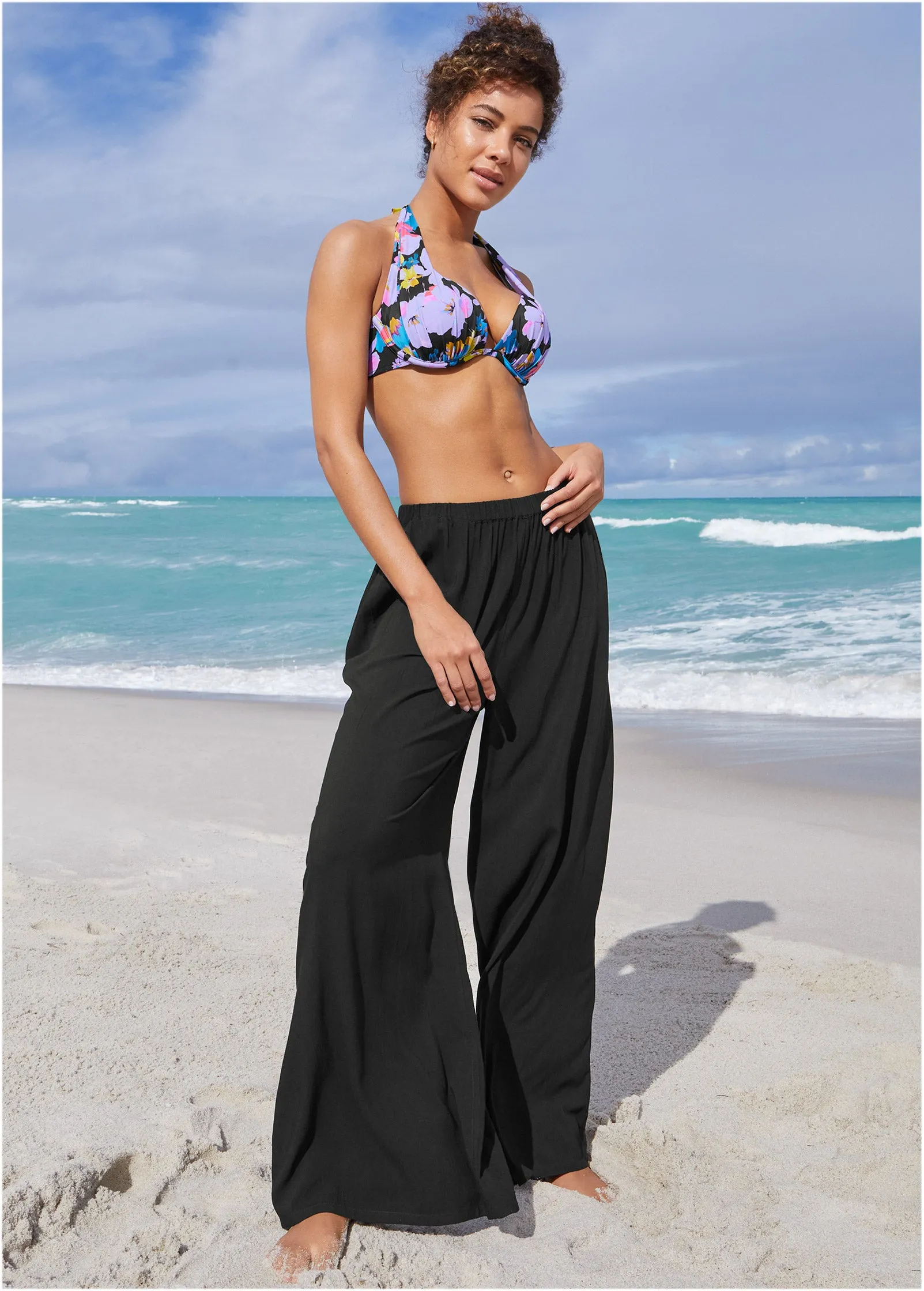 Palazzo Cover-Up Pant - Black Beauty sold by VENUS