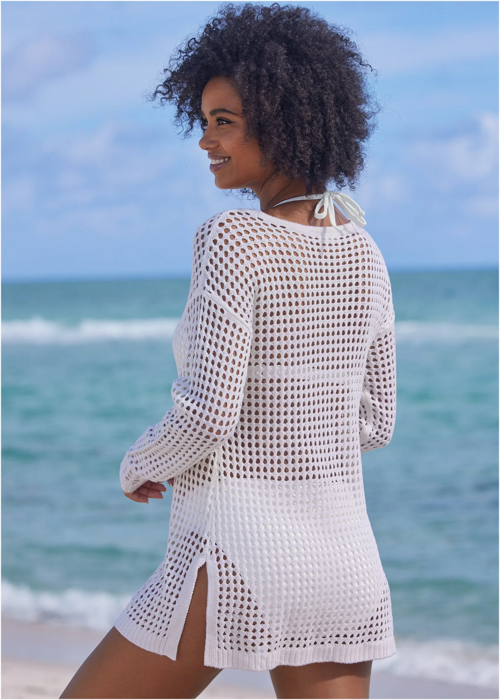 Crochet Tunic Cover-Up - Pearl White sold by VENUS product image thumbnail 2