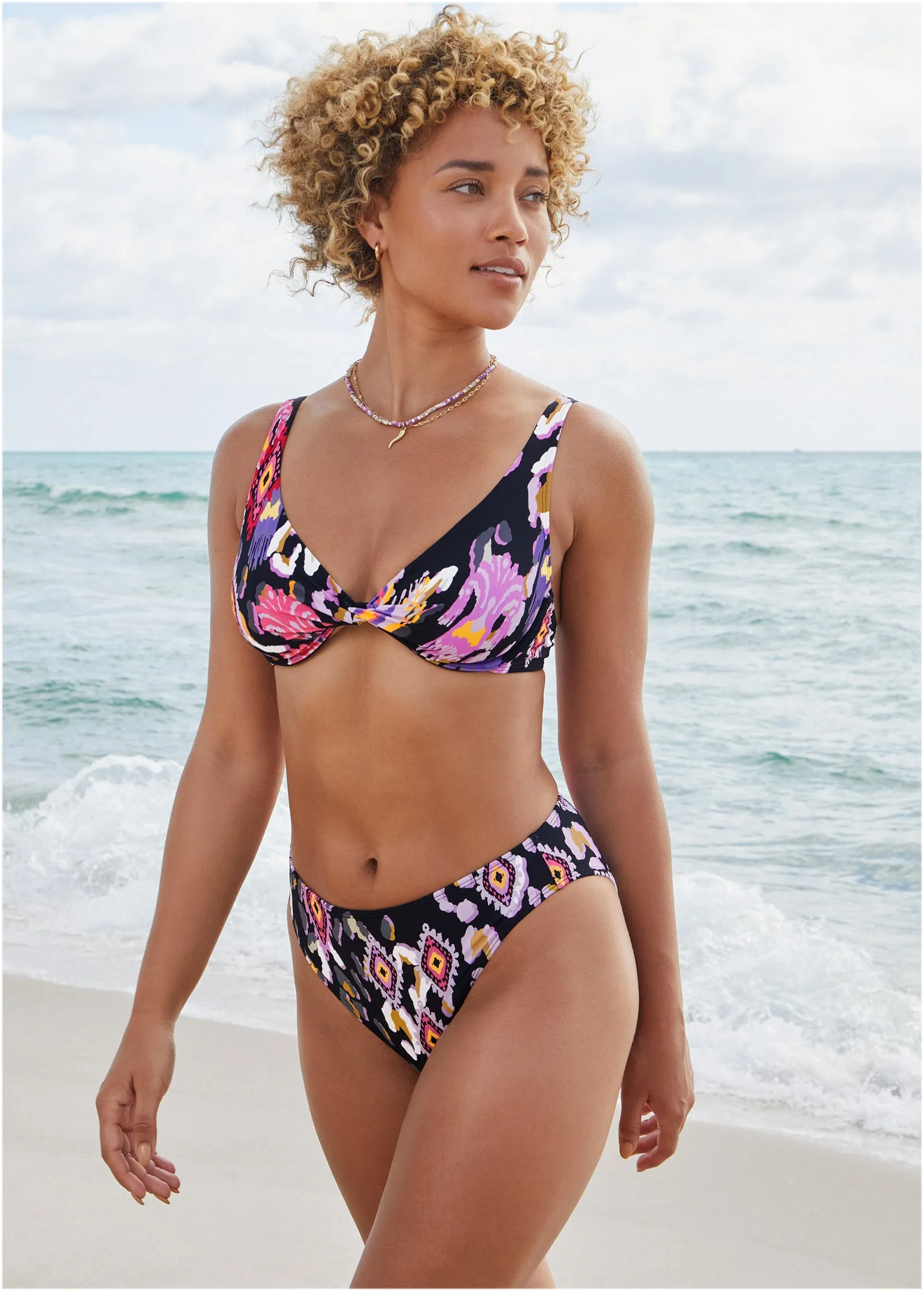 Fiji Mid Rise Moderate Bottom - Desert Ikat Black sold by VENUS