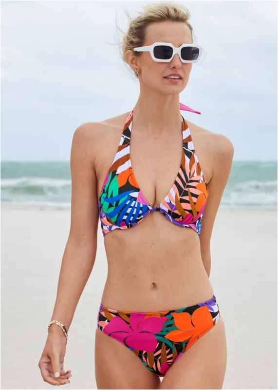 Belize Underwire Halter Top - Tropical Floral Small sold by VENUS
