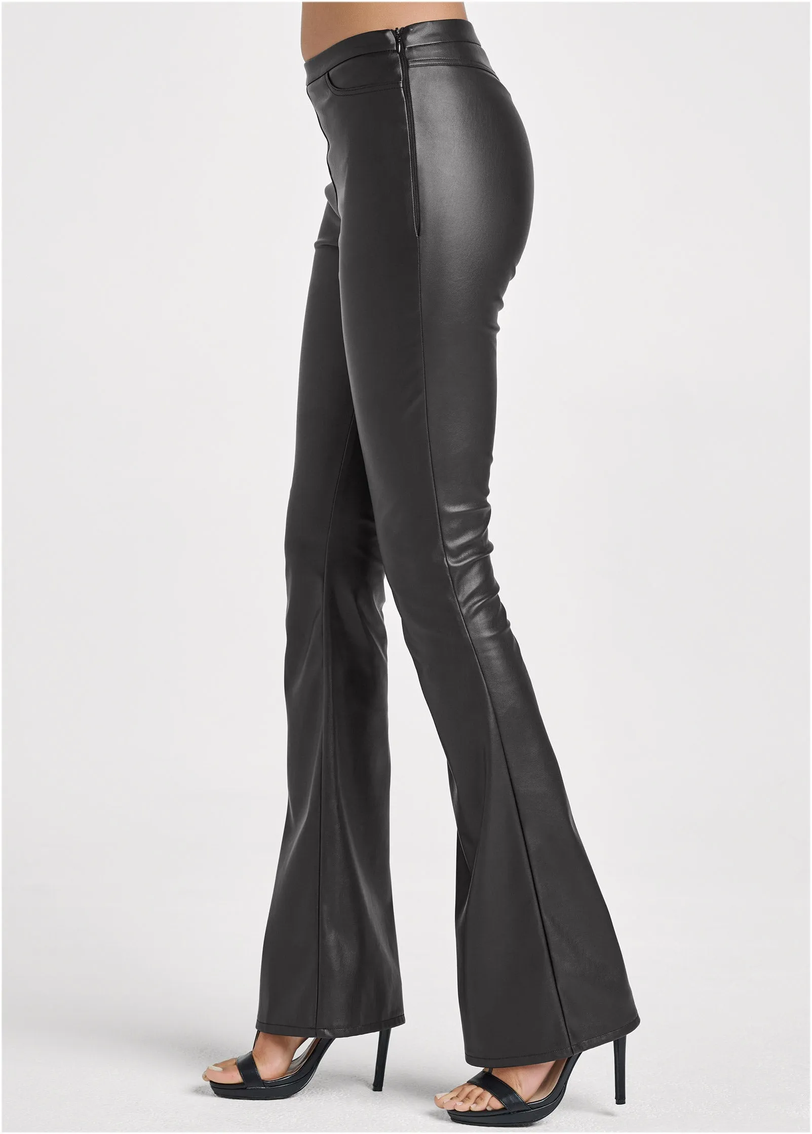 Flare Faux-Leather Pants - Black sold by VENUS product image thumbnail 3