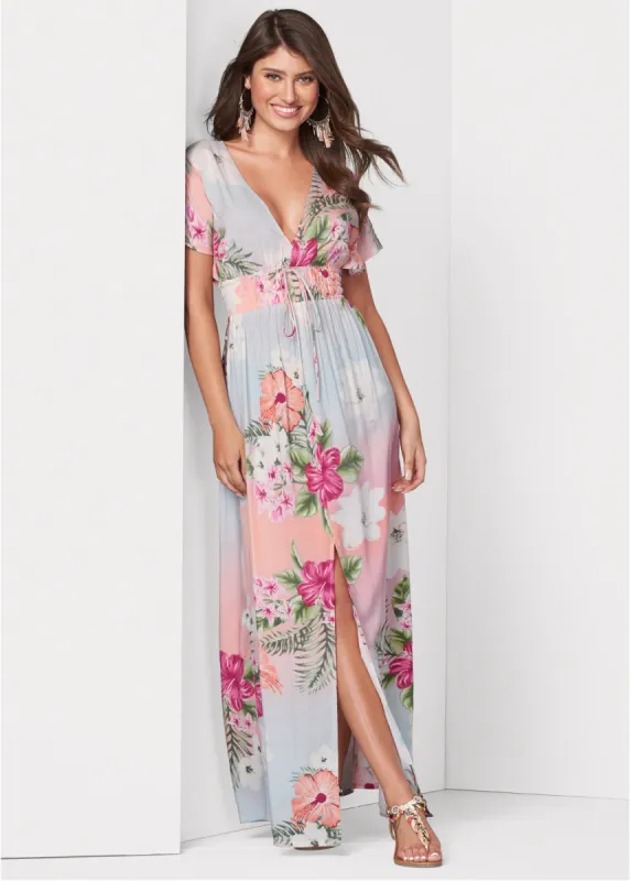 Floral Maxi Dress - Light Pink Multi sold by VENUS