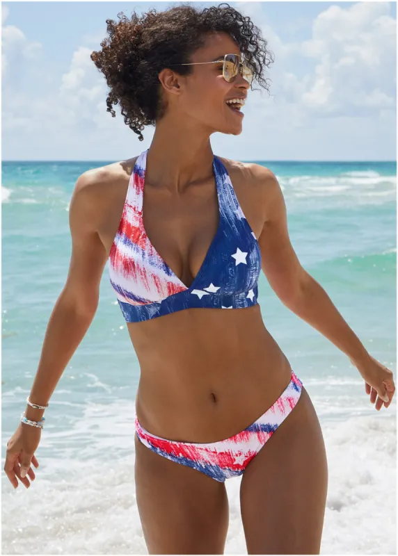 Anguilla Perfect Fit Halter Top - Boardwalk Flag Small sold by VENUS