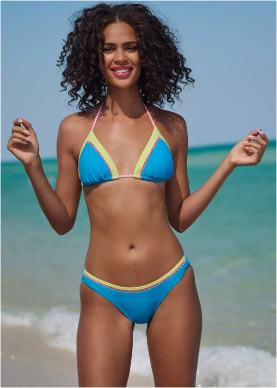 Hamptons Diamond Stitch Top - Soft Seas sold by VENUS