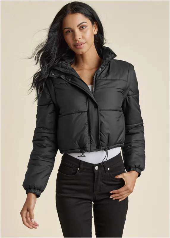 Convertible Puffer Coat - Black sold by VENUS