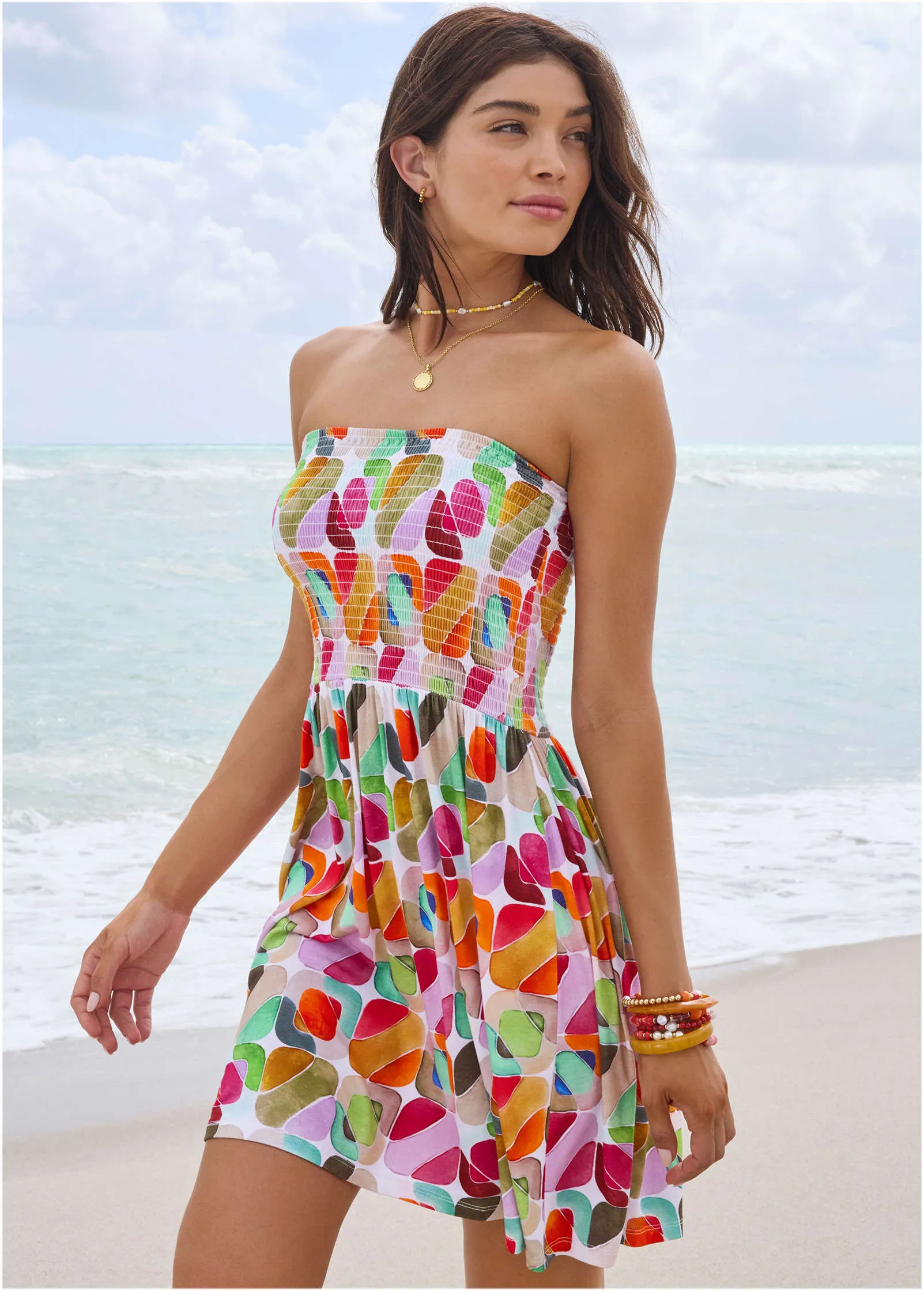 Convertible Cover-Up Dress - Watercolor Geo sold by VENUS product image thumbnail 2