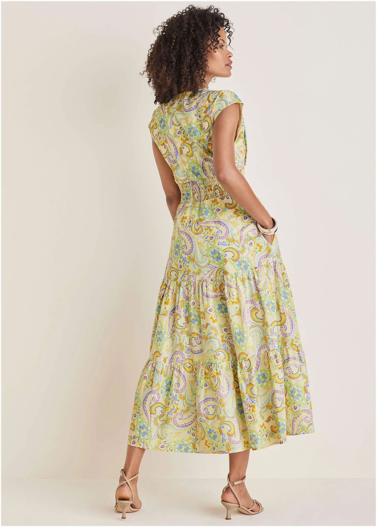 Smocked Waist Maxi Dress - Candied Shortbread Paisley sold by VENUS product image thumbnail 2