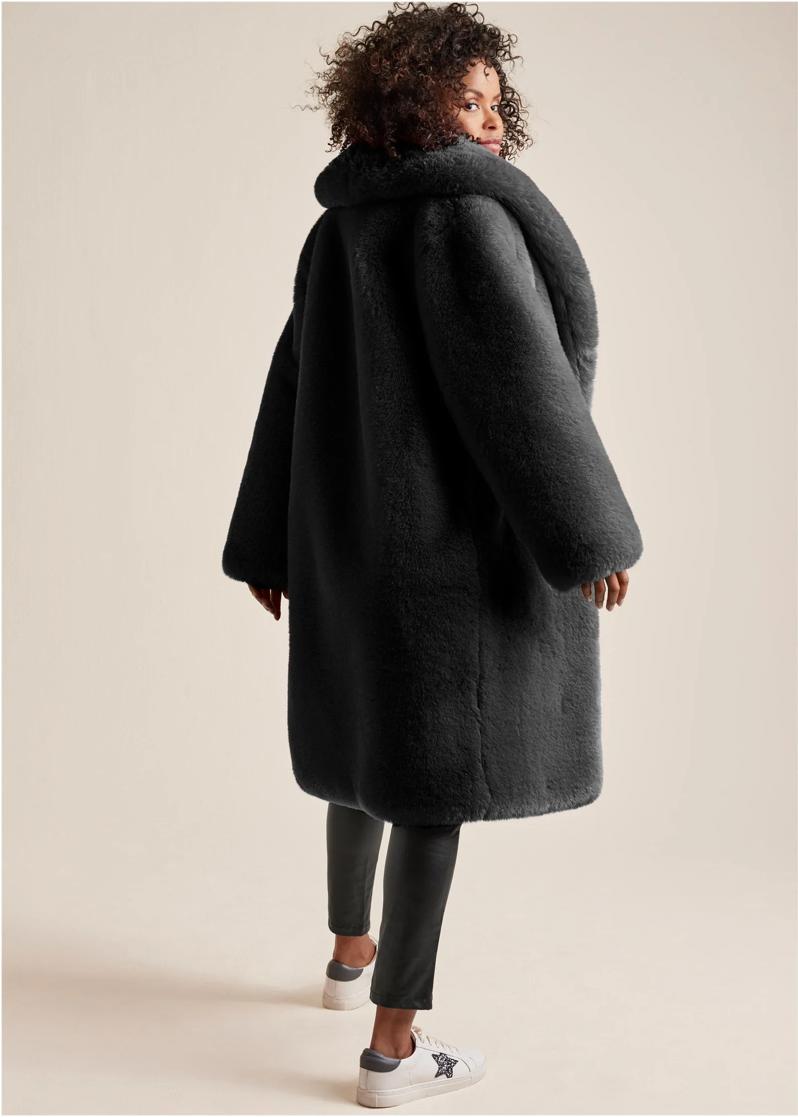 Oversized Fur Coat - Black sold by VENUS product image thumbnail 2