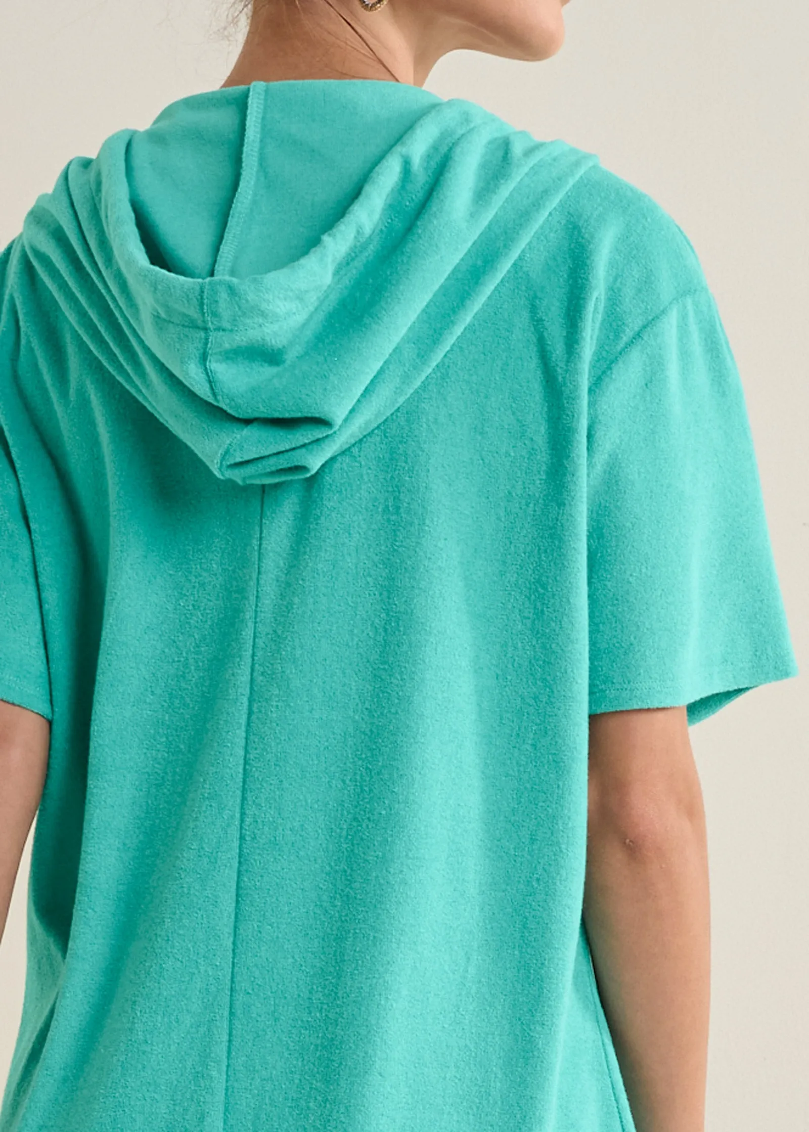 Terry Hooded Romper - Turquoise sold by VENUS product image thumbnail 5