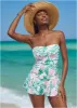 Skirted Bandeau One-Piece - Tropical Garden sold by VENUS