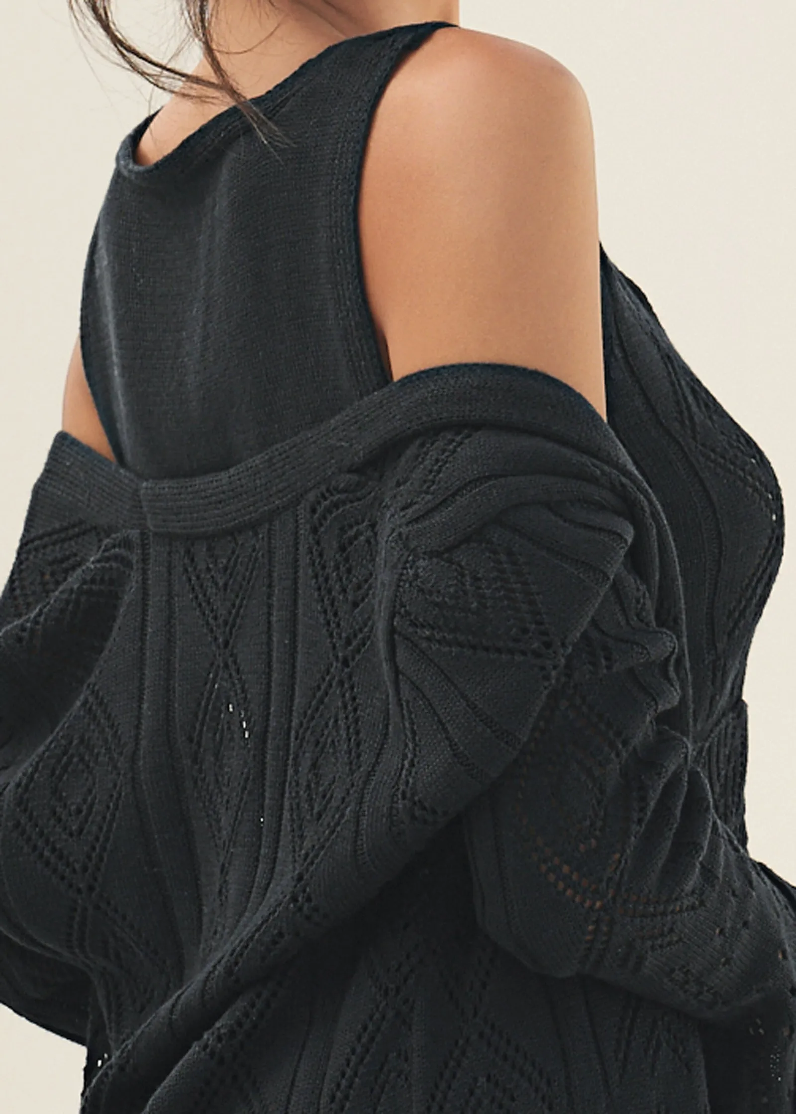 Open Knit Three-Piece Set - Black sold by VENUS product image thumbnail 4