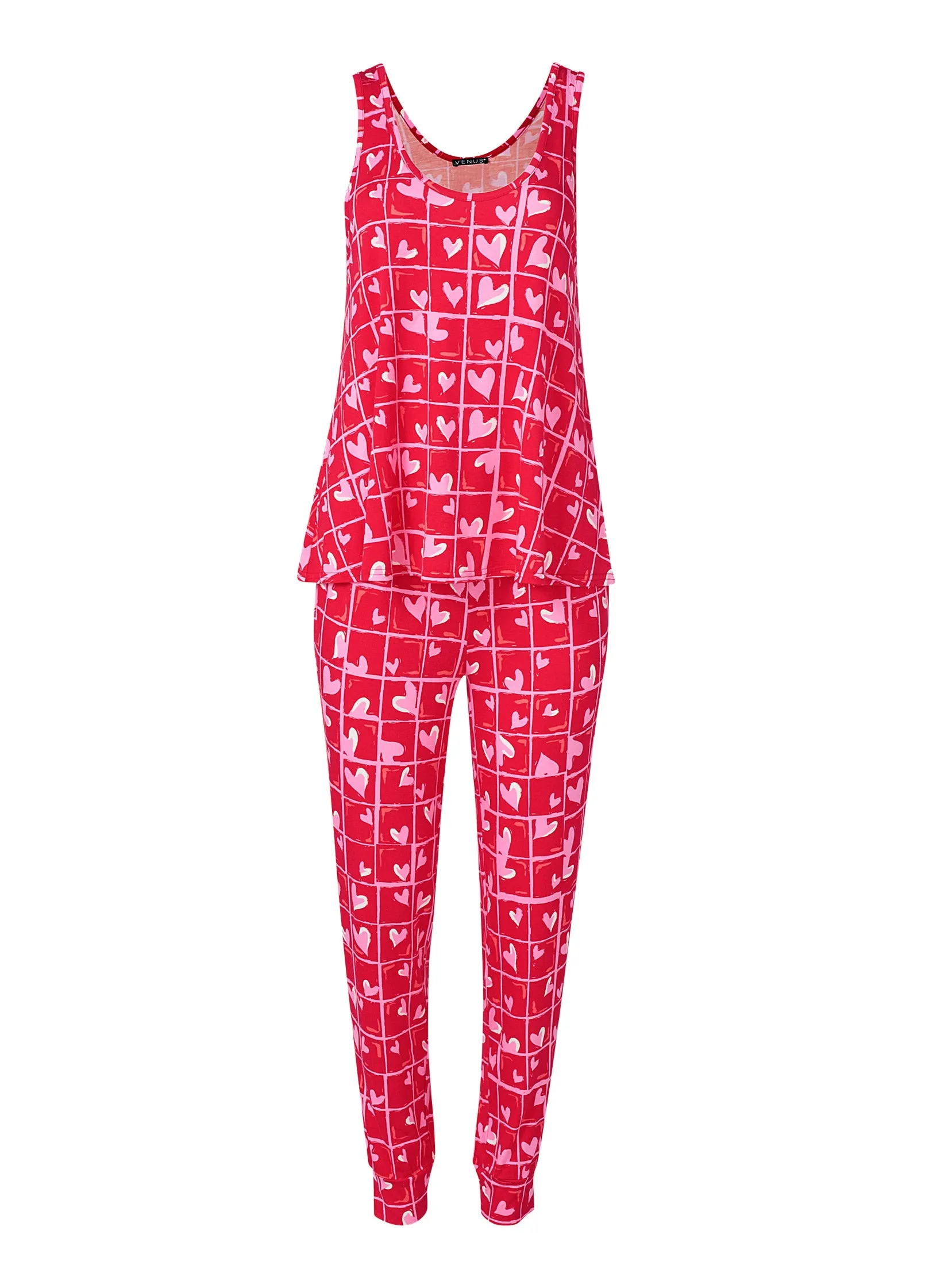 Tank And Jogger PJ Set - Candy Hearts sold by VENUS product image thumbnail 5