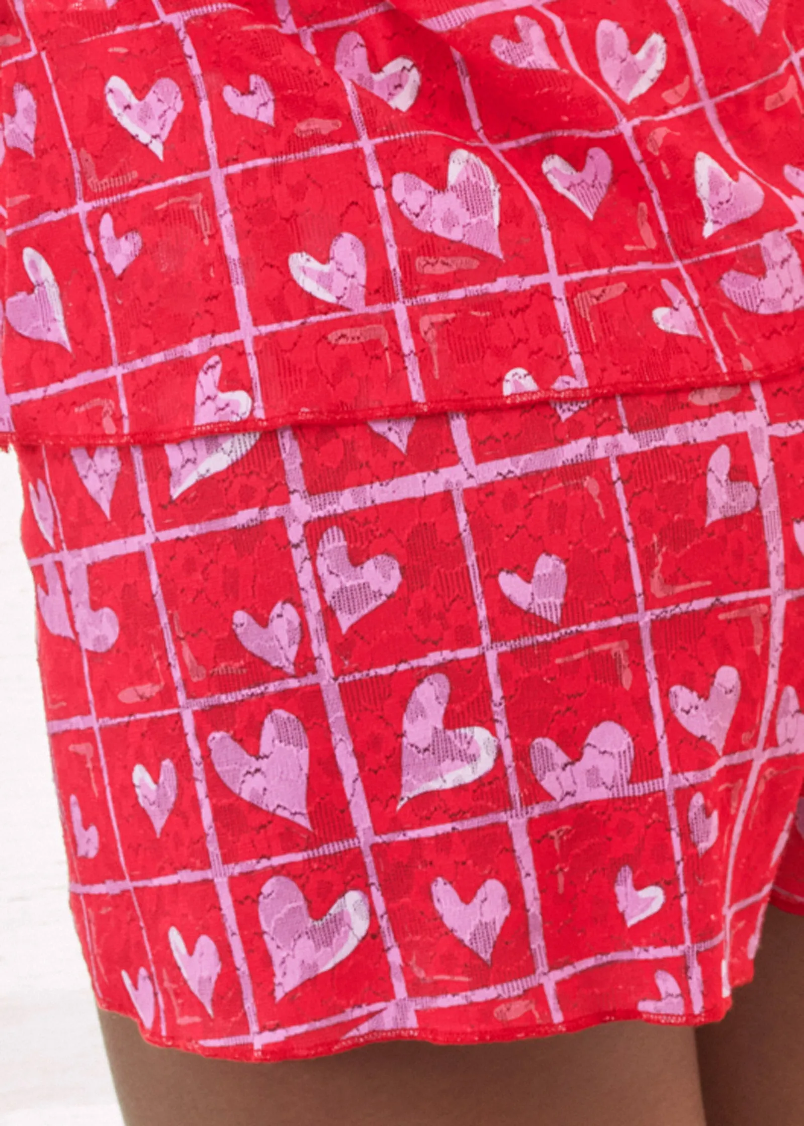 Lace Detail Pajama Set - Red Multi sold by VENUS product image thumbnail 4