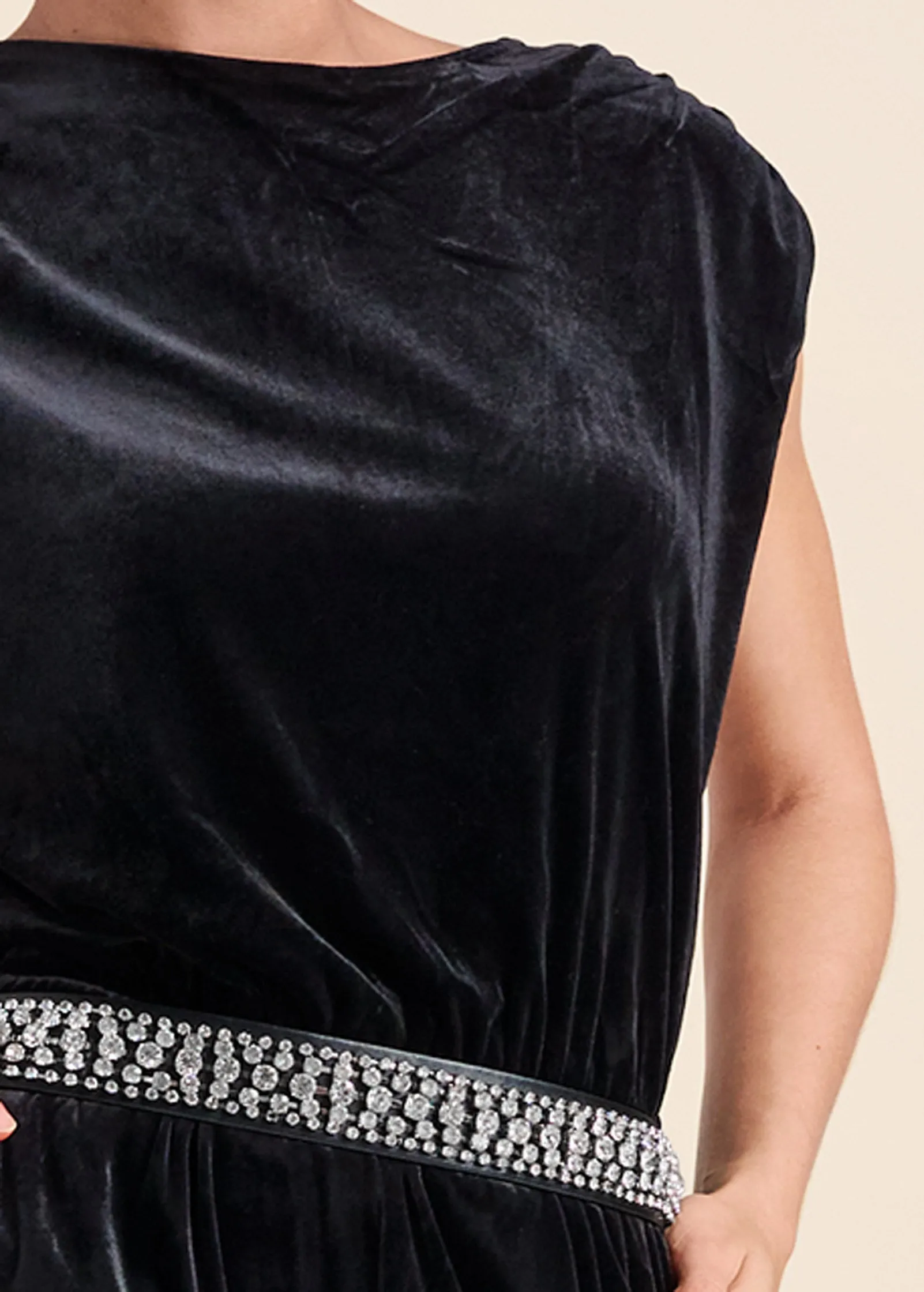 Velvet Back Chain Jumpsuit - Black sold by VENUS product image thumbnail 4