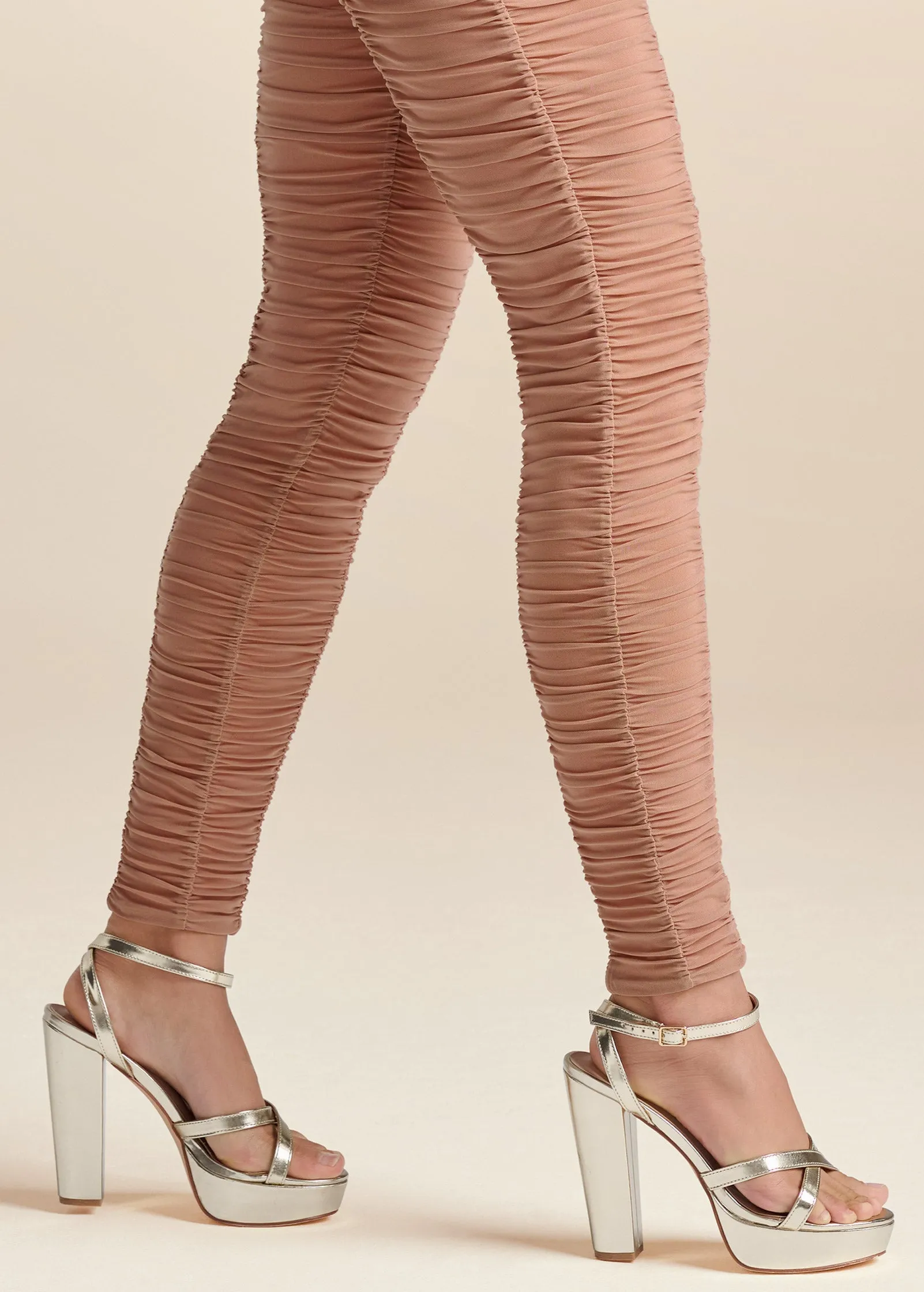 High-Waist Ruched Leggings - Tan sold by VENUS product image thumbnail 5