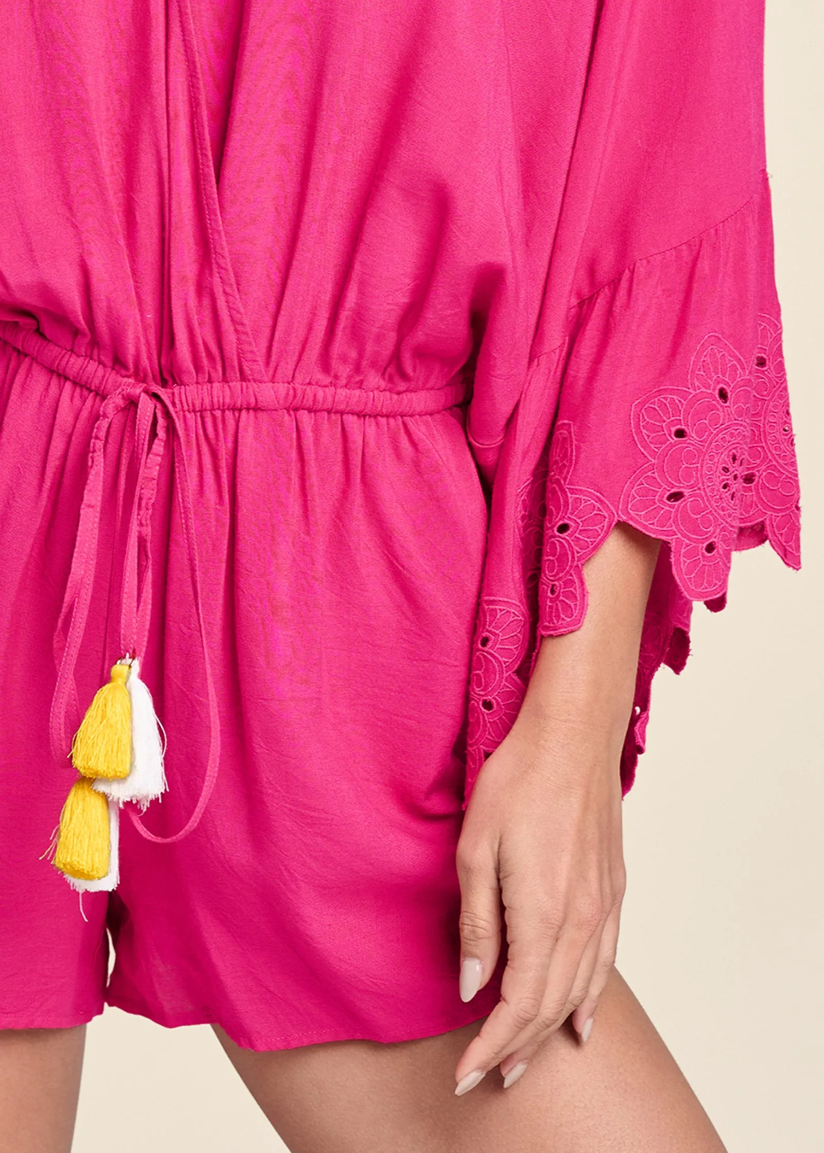 Embroidered Detail Romper - Pink sold by VENUS product image thumbnail 4