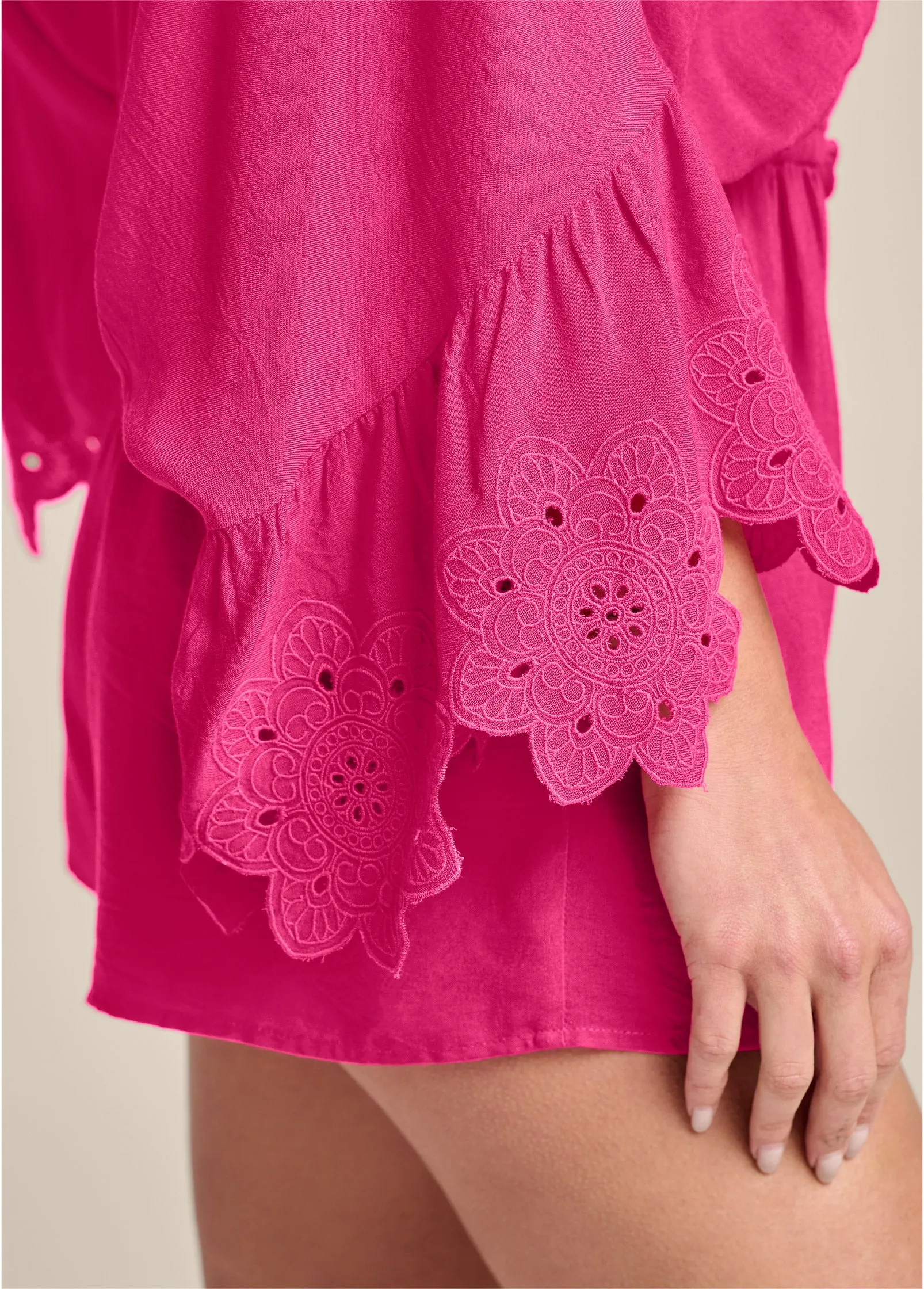 Embroidered Detail Romper - Pink sold by VENUS product image thumbnail 5