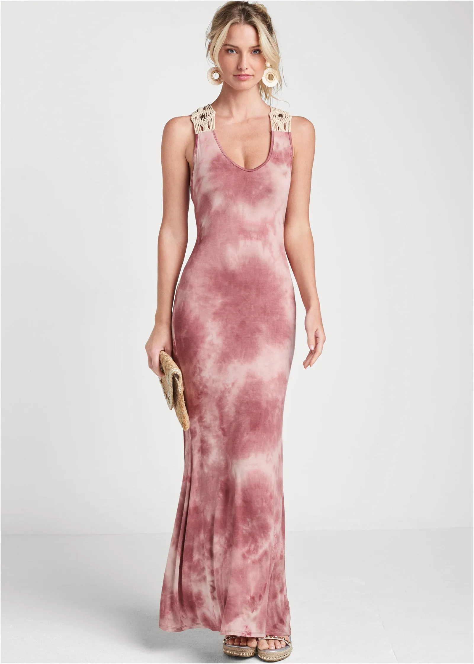 Tie-Dye Maxi Dress - Blush Multi sold by VENUS